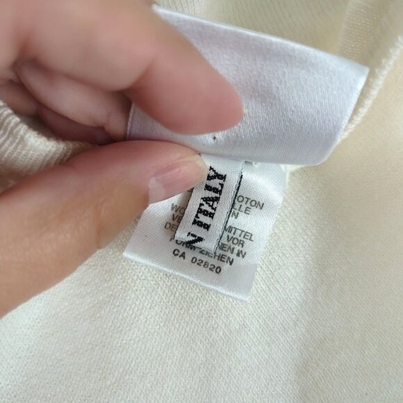 Vintage Mondi Floral Sweater Small White Knit - Picture 9 of 10